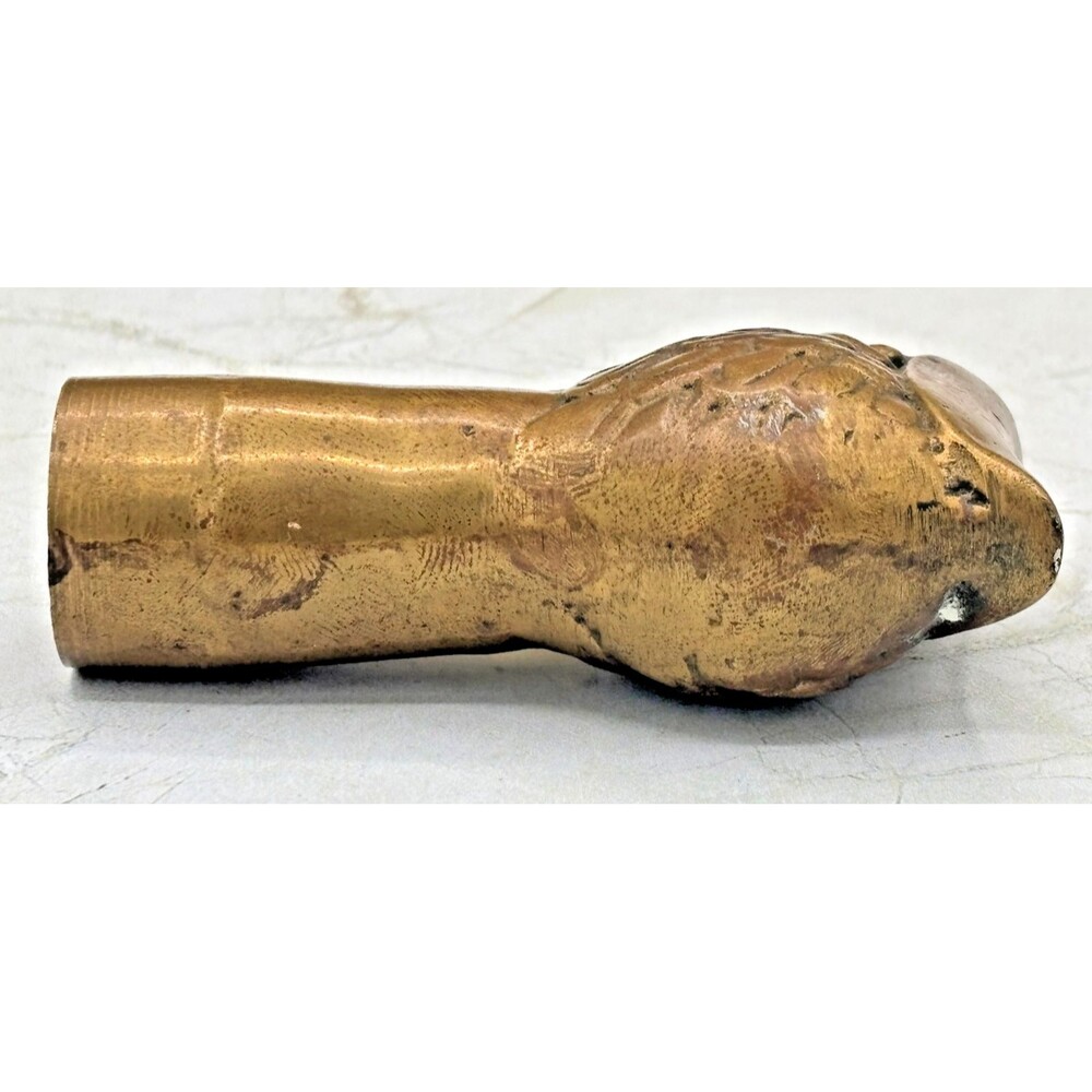 Vintage Brass Eagle Head Statue Walking Stick Cane Handle Top Topper Screw EUC - Picture 4 of 14